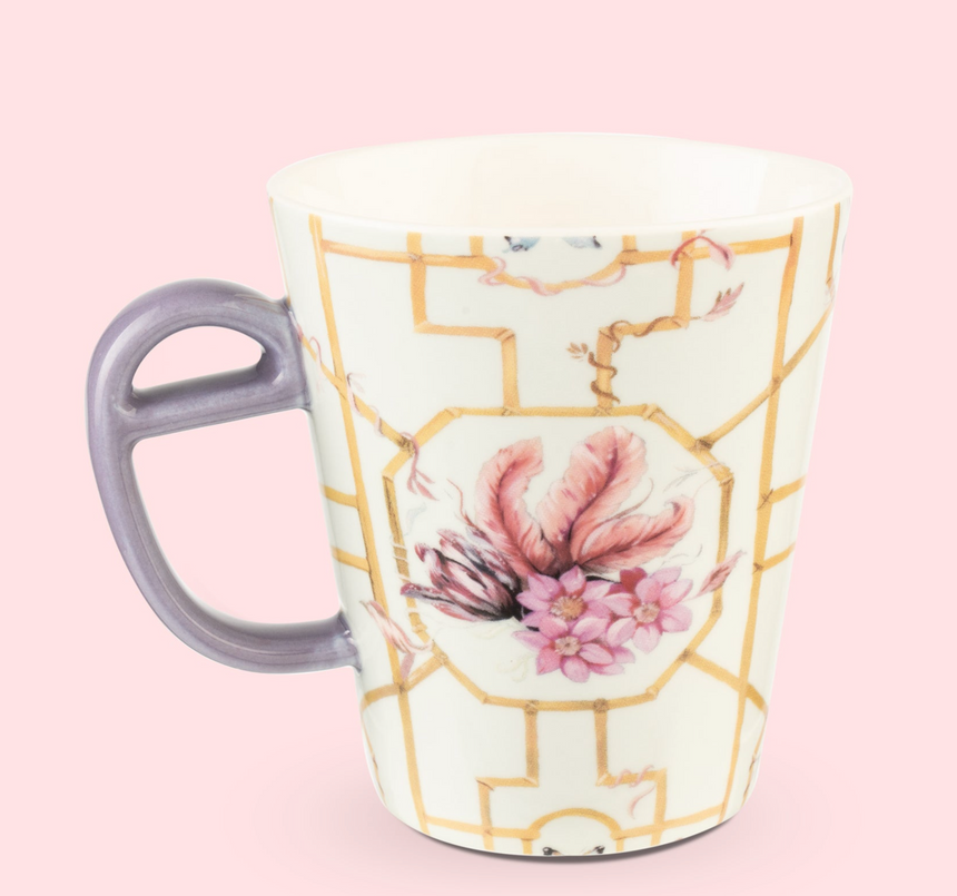 Eleanor Bowmer Trellis Print Palm Print Tall Mug