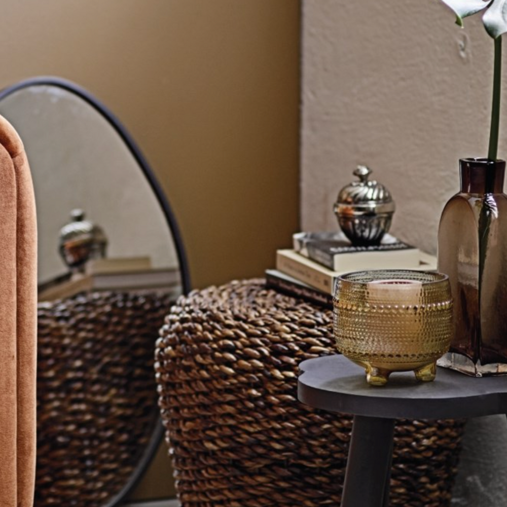 Bloomingville Amele Glass Votive, Smoke Grey