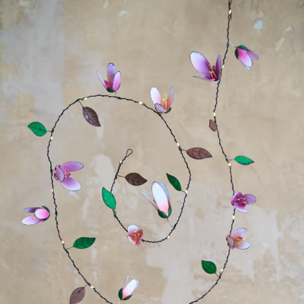 Handmade Metal LED Fairy Lights, Magnolia (Battery Operated)