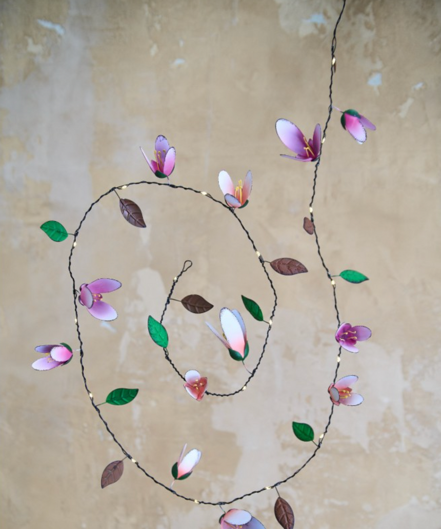 Handmade Metal LED Fairy Lights, Magnolia (Battery Operated)