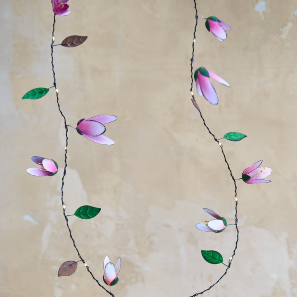 Handmade Metal LED Fairy Lights, Magnolia (Battery Operated)