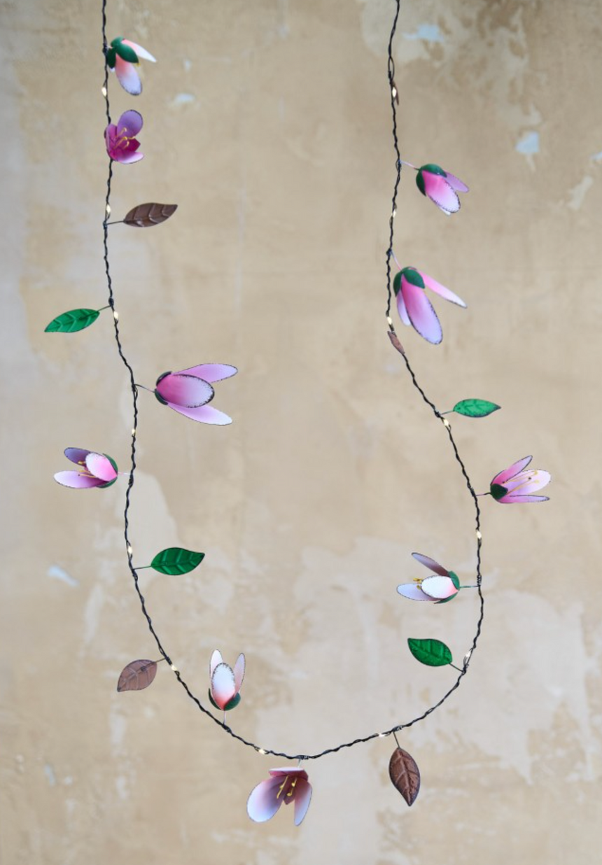 Handmade Metal LED Fairy Lights, Magnolia (Battery Operated)