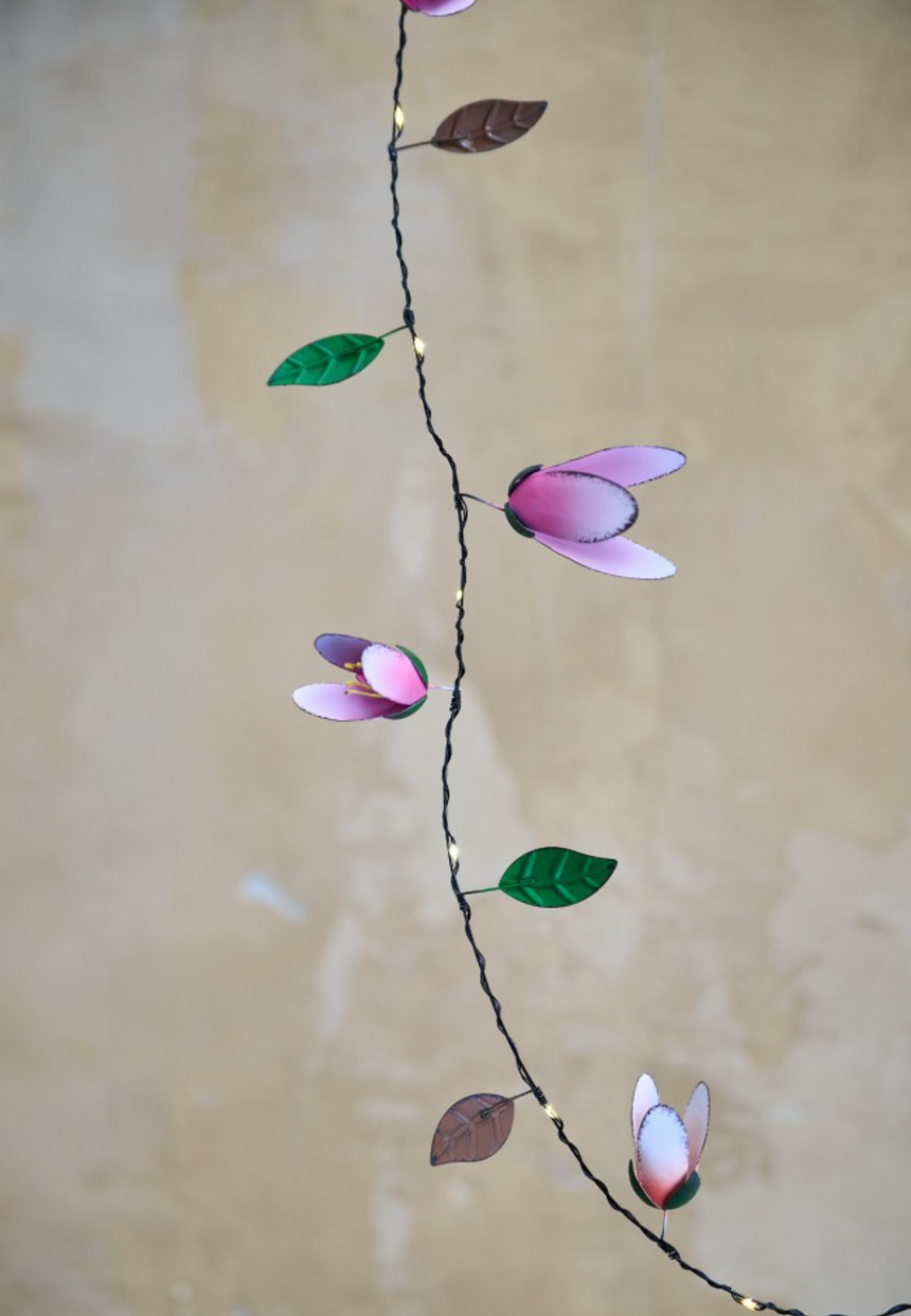 Handmade Metal LED Fairy Lights, Magnolia (Battery Operated)