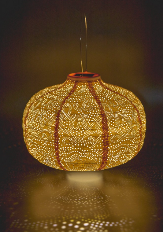Solar Powered LED Lantern Pumpkin, Yellow