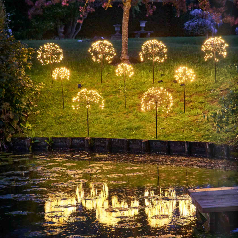 Solar Powered LED Dandelion Light, Dark Brown