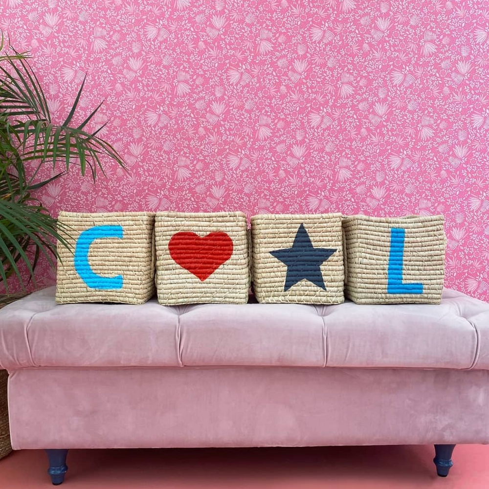 Rice Raffia Alphabets Basket