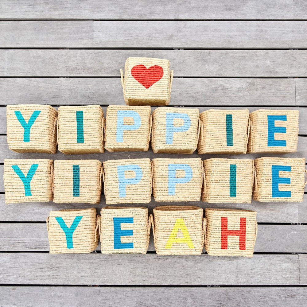 Rice Raffia Alphabets Basket