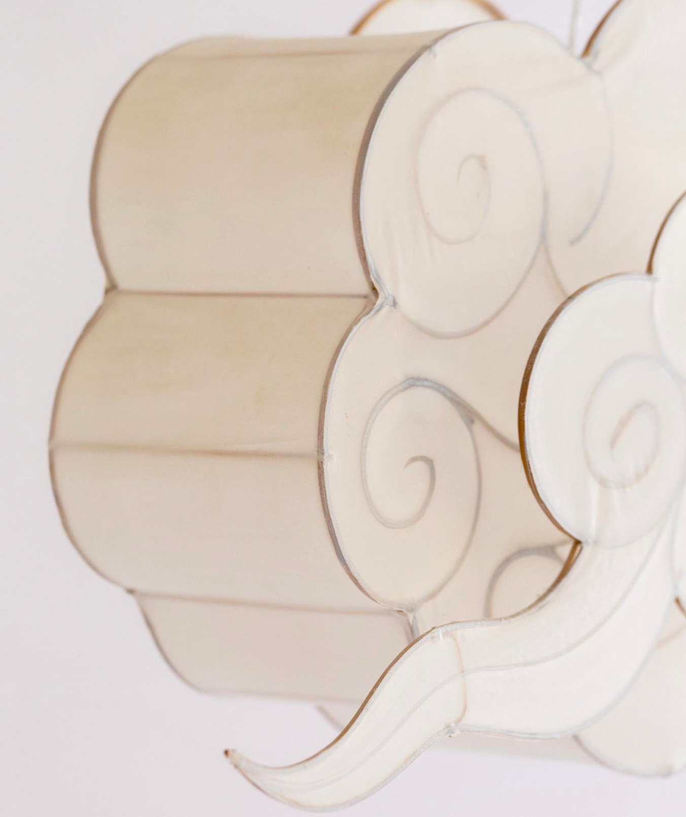 Petitpan Handmade Silk Cloud Light Pendant, White