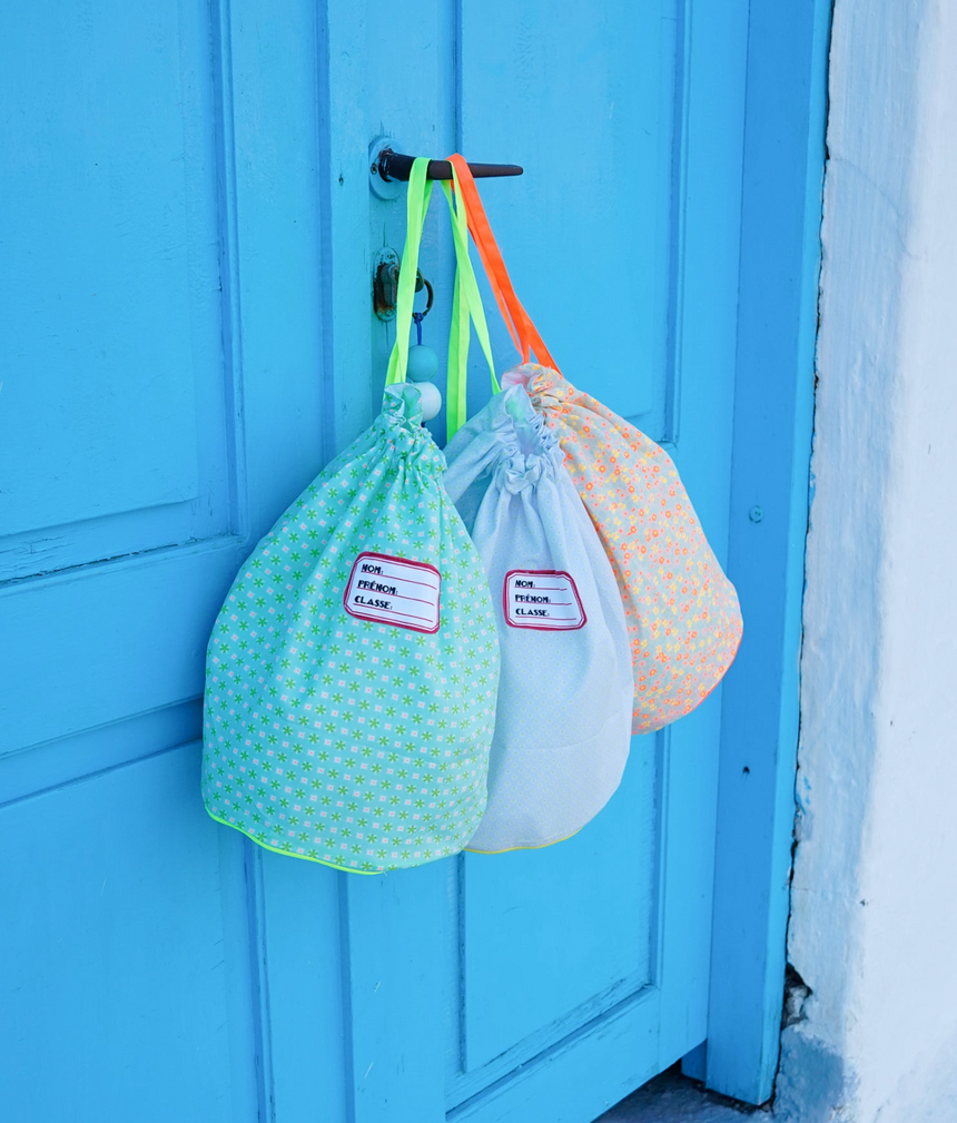 Petit Pan Drawstring Bag, Washed Blue