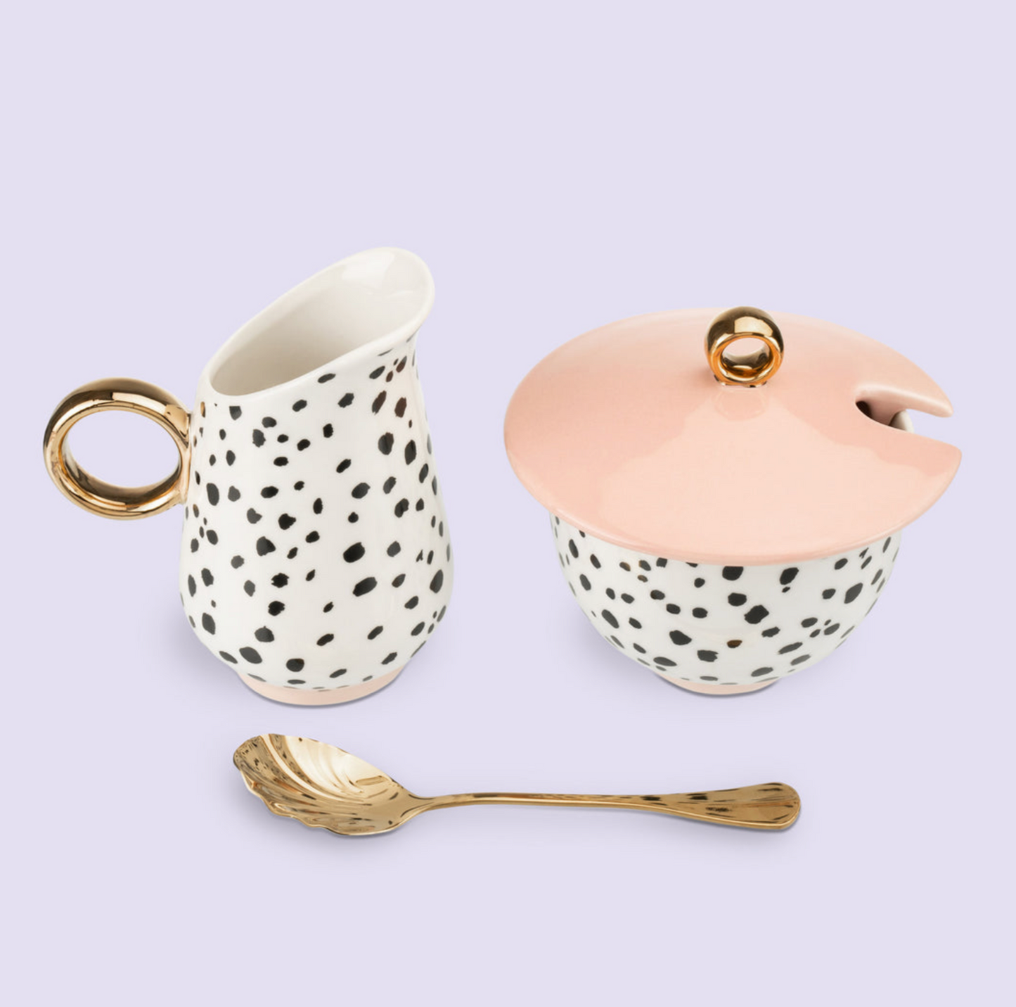 Eleanor Bowmer Fine China sugar Bowl & Milk jug Set, Dalmatian