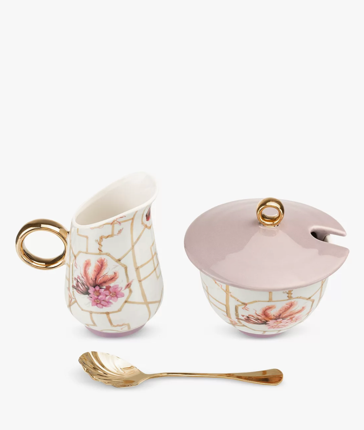 Eleanor Bowmer Fine China sugar Bowl & Milk jug Set, Trellis