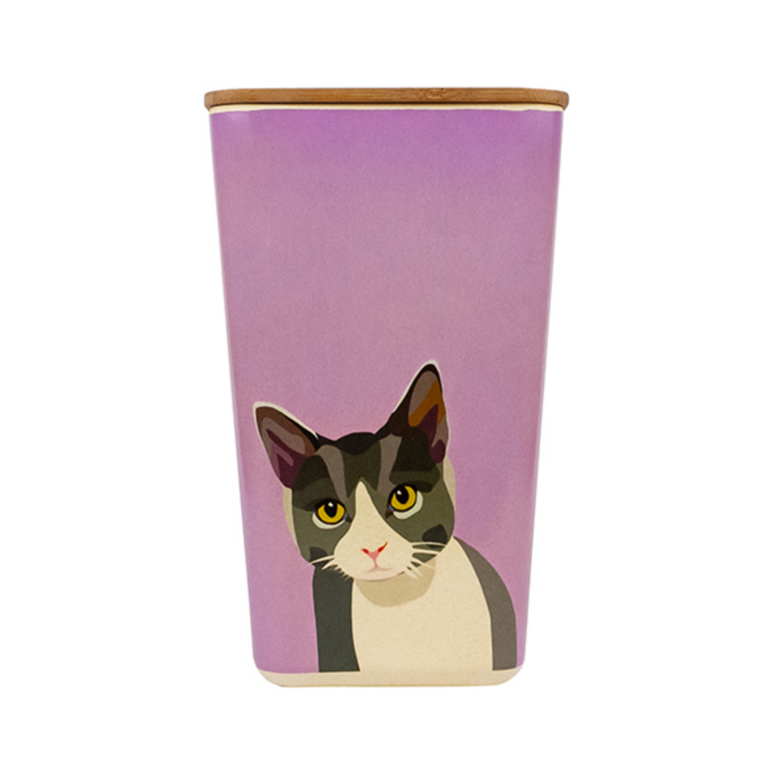 Emily Brooks Bamboo Cat Food Storage Pot