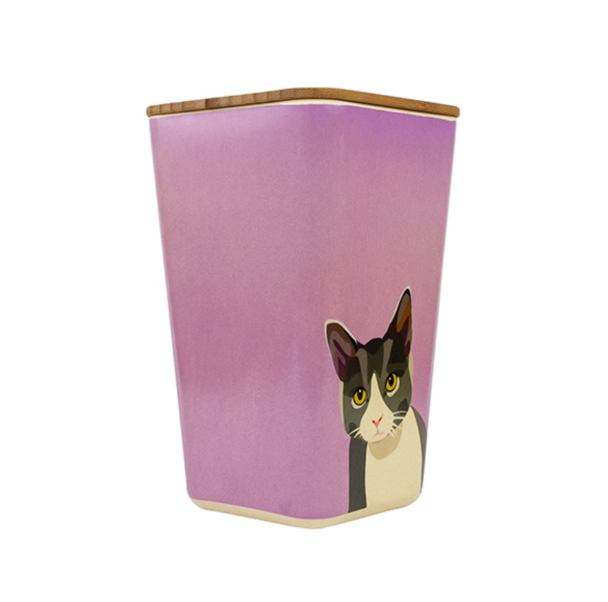 Emily Brooks Bamboo Cat Food Storage Pot