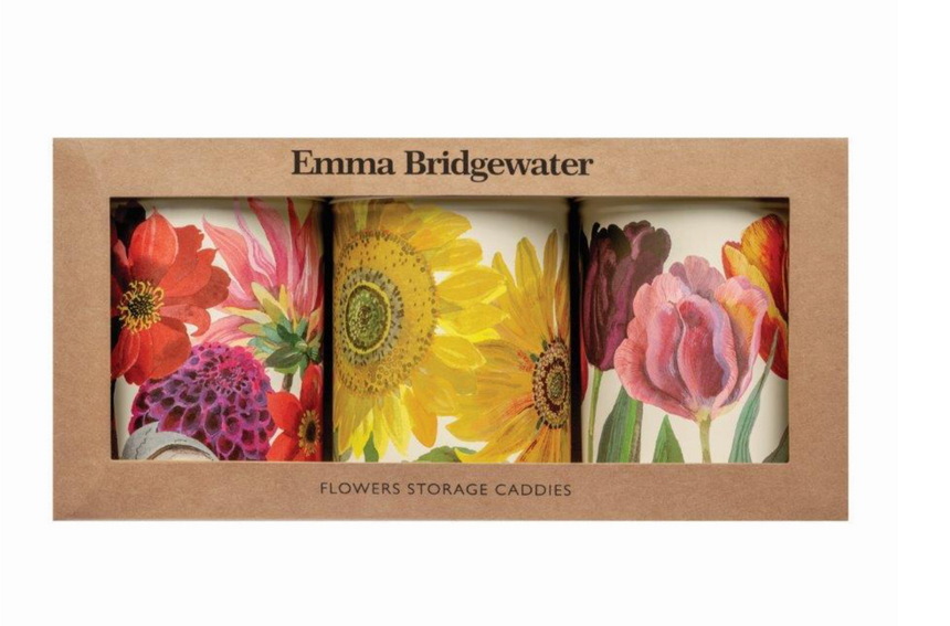 Emma Bridgewater Round Storage Canisters, Flowers (Set Of 3)