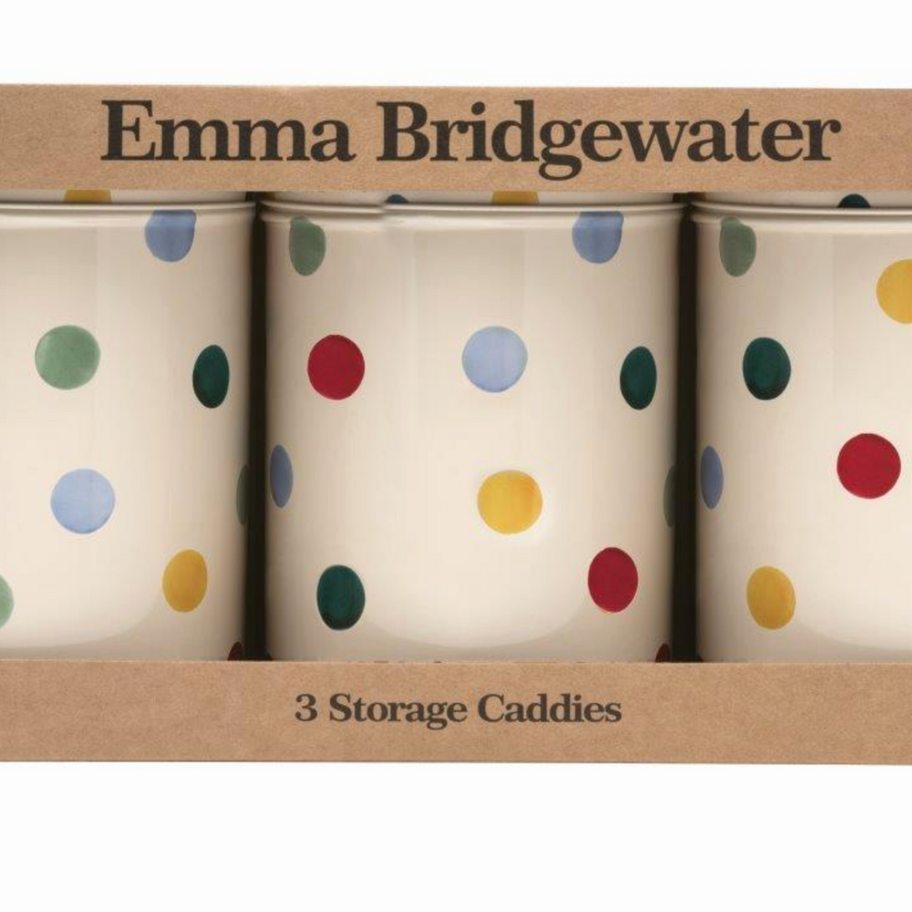 Emma Bridgewater Round Storage Canisters, Polka Dots (Set Of 3)