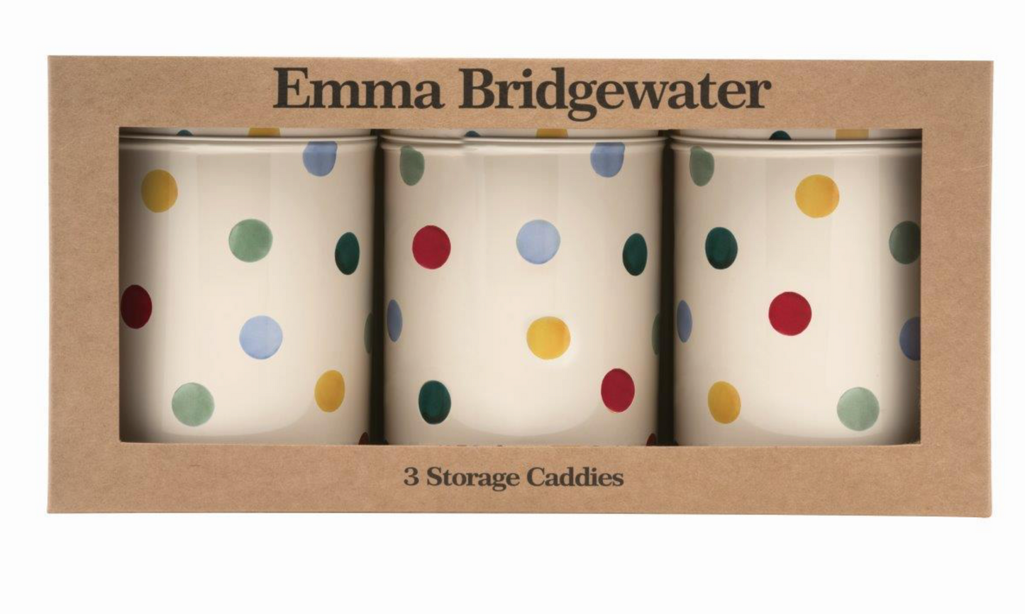Emma Bridgewater Round Storage Canisters, Polka Dots (Set Of 3)