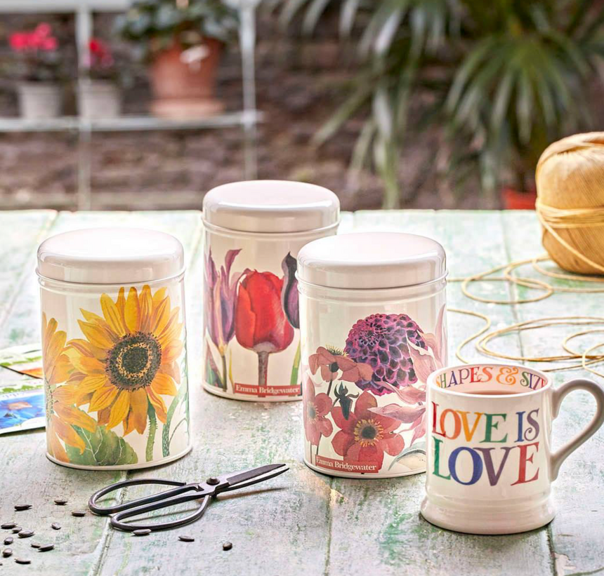 Emma Bridgewater Round Storage Canisters, Flowers (Set Of 3)