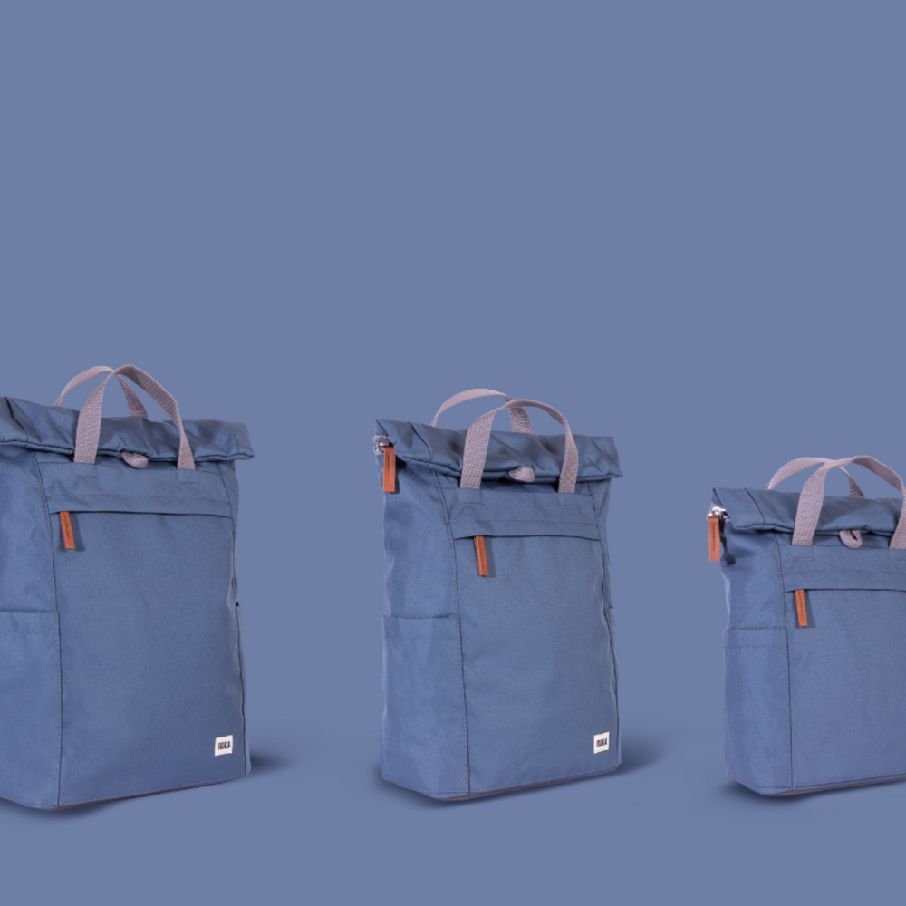 Roka London Finchley Sustainable Canvas Rucksack, Airforce
