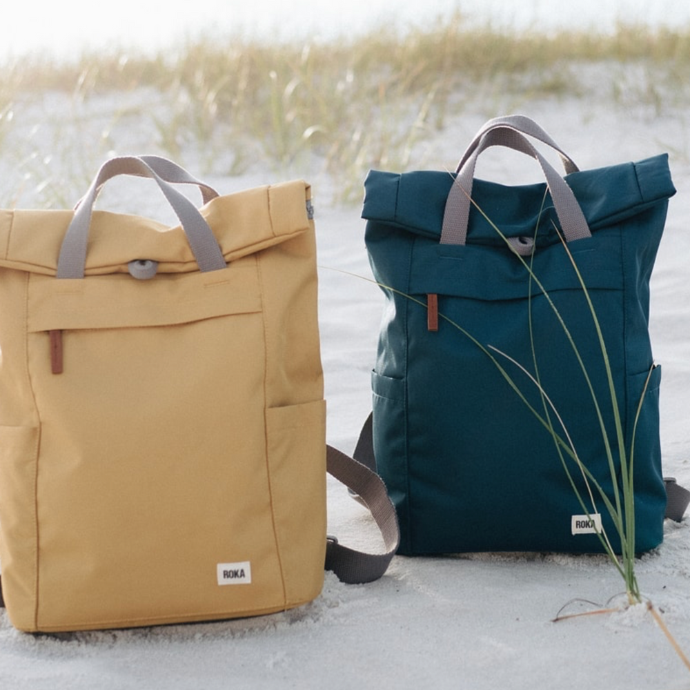 Roka London Finchley Sustainable Canvas Rucksack, Flax