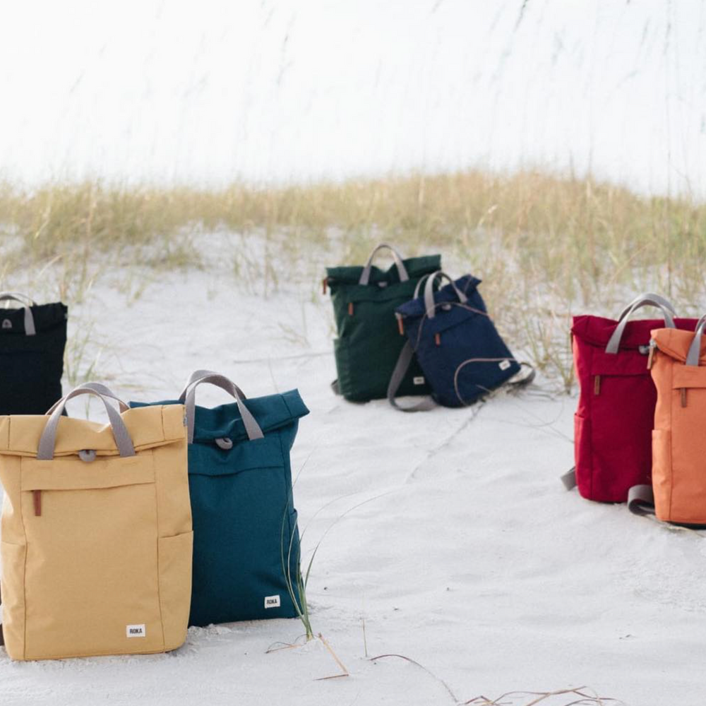 Roka London Finchley Sustainable Canvas Rucksack, Flax