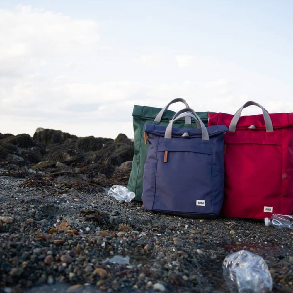 Roka London Finchley Sustainable Canvas Rucksack, Airforce