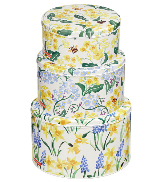 Emma Bridgewater Round Cake Tins, Little Daffodils ( Set Of 3 )