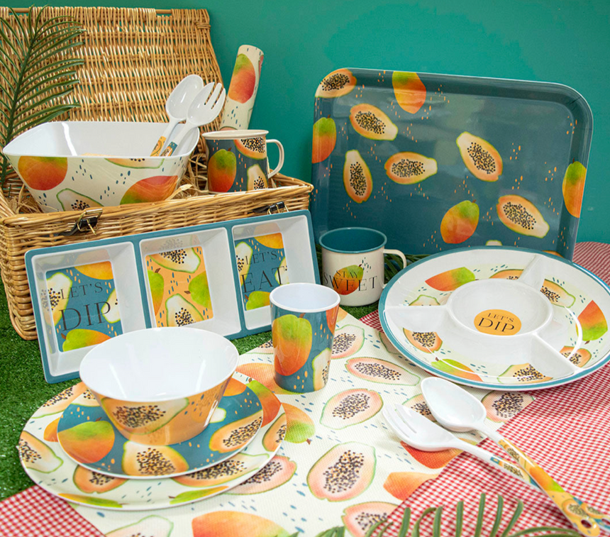 Papaya Bliss Melamine Picnic Bowl