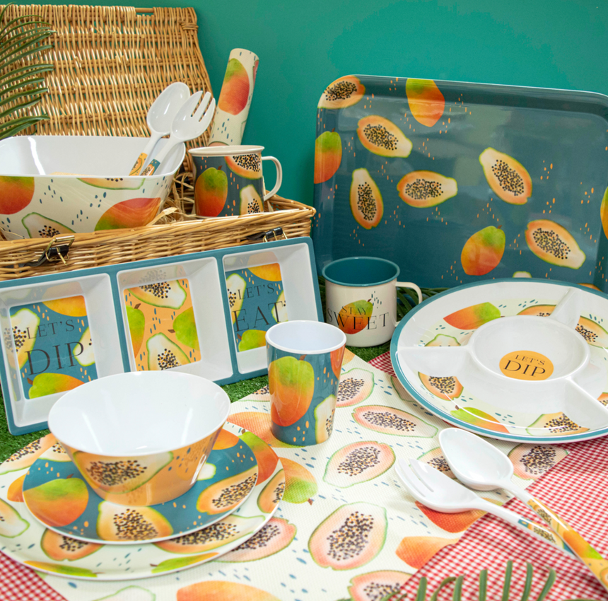 Papaya Bliss Melamine Picnic Bowl