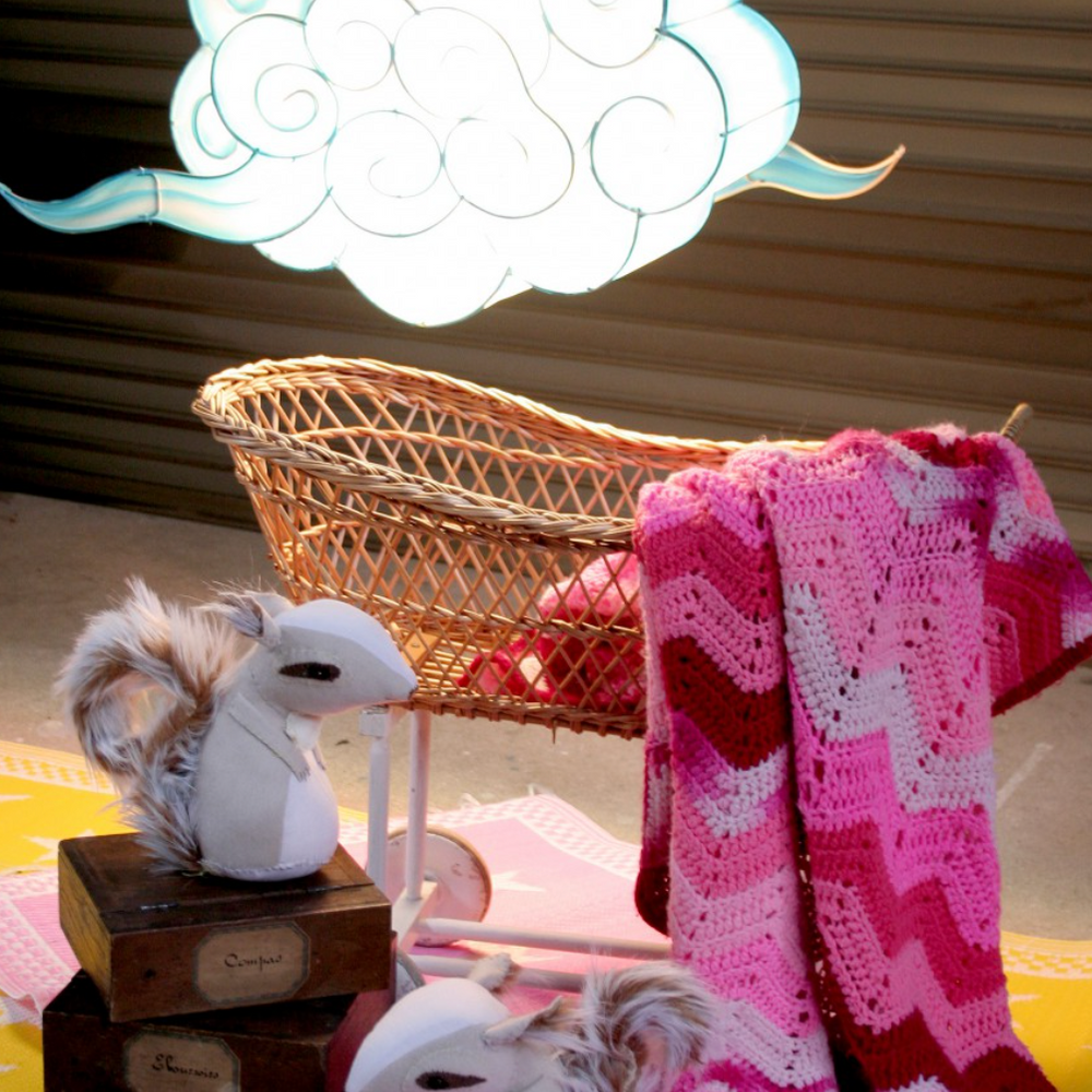 Petitpan Handmade Silk Cloud Light Pendant Blue CHALK INTERIORS LONDON