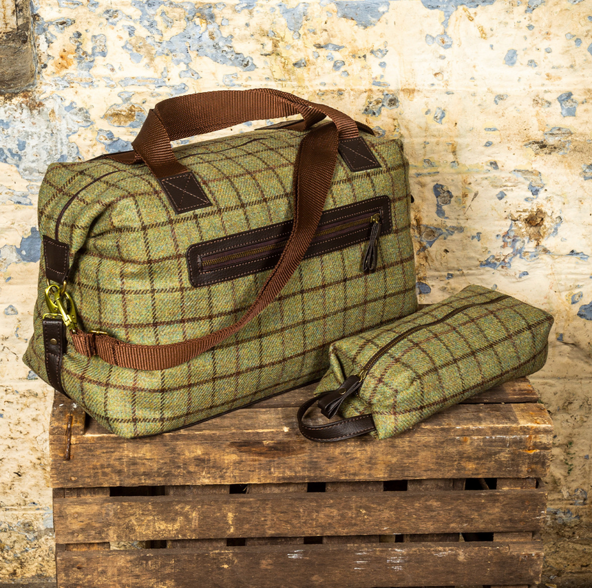 TweedMill Tweed Weekender Bag, Light Green