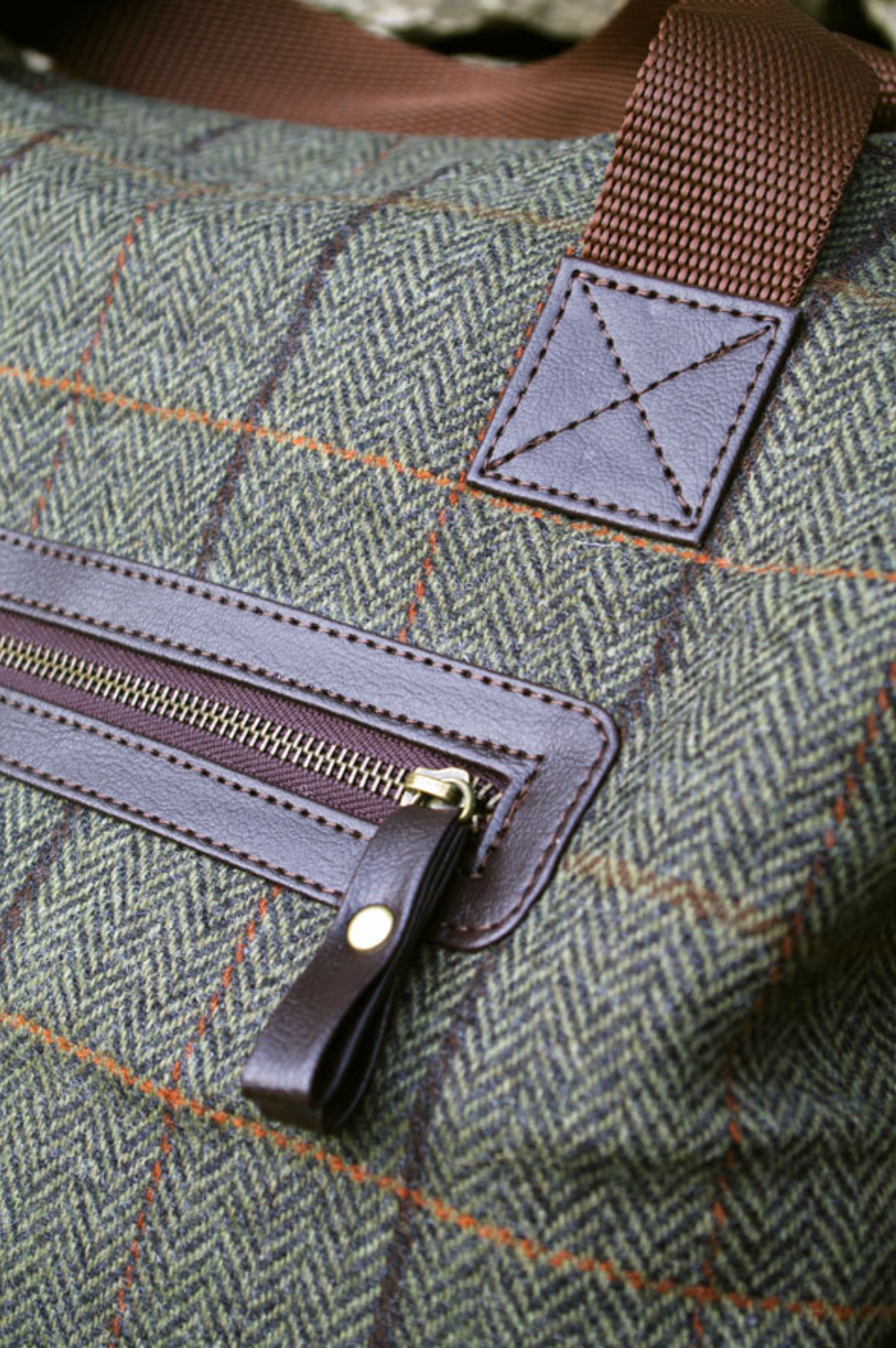 TweedMill Tweed Weekender Bag, Light Green
