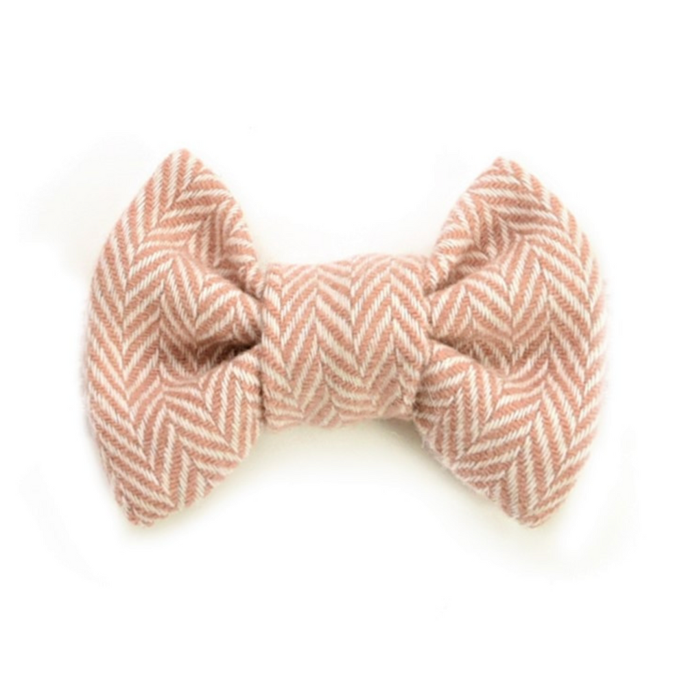 Tweedmill Rolled Tweed Dog Bow Tie, Dusky Pink