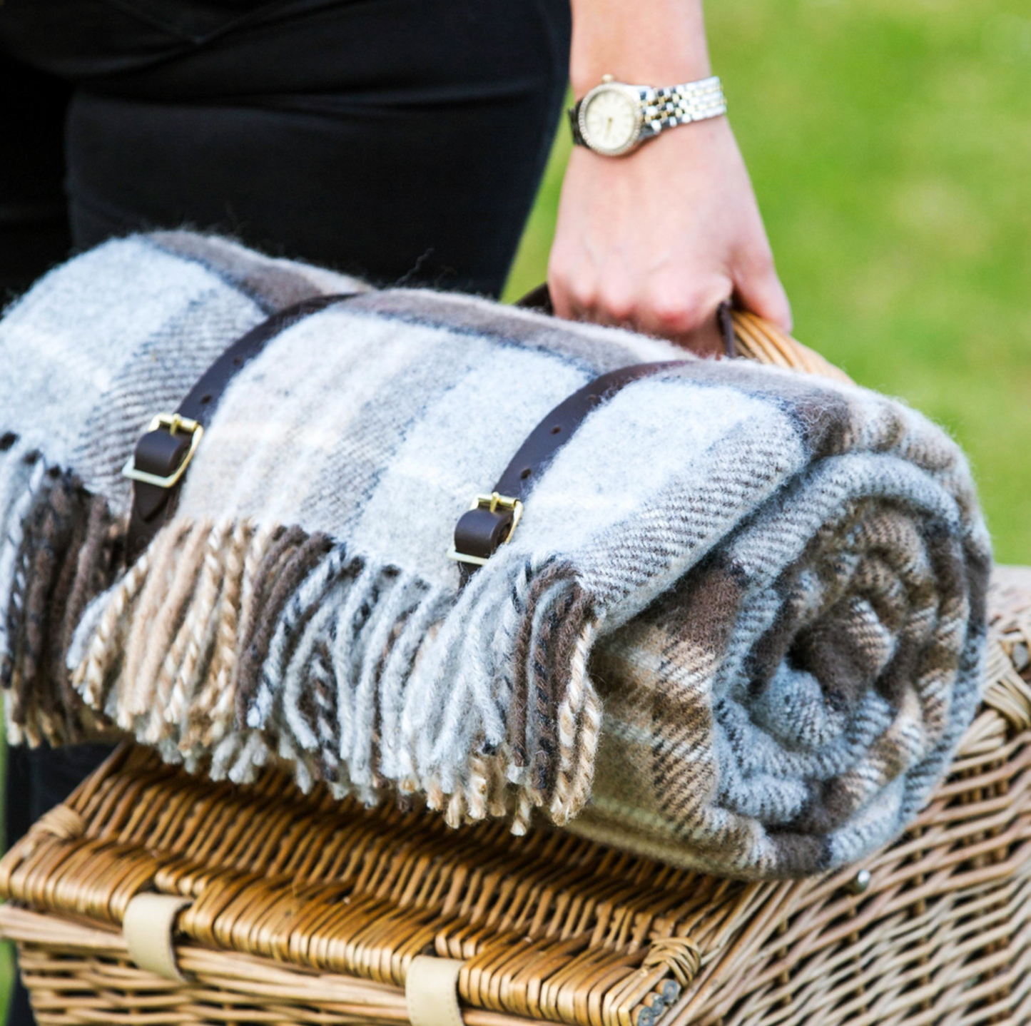 Tweedmill Polo Pure Wool Knitted Picnic Blanket, Mckellar Tartan