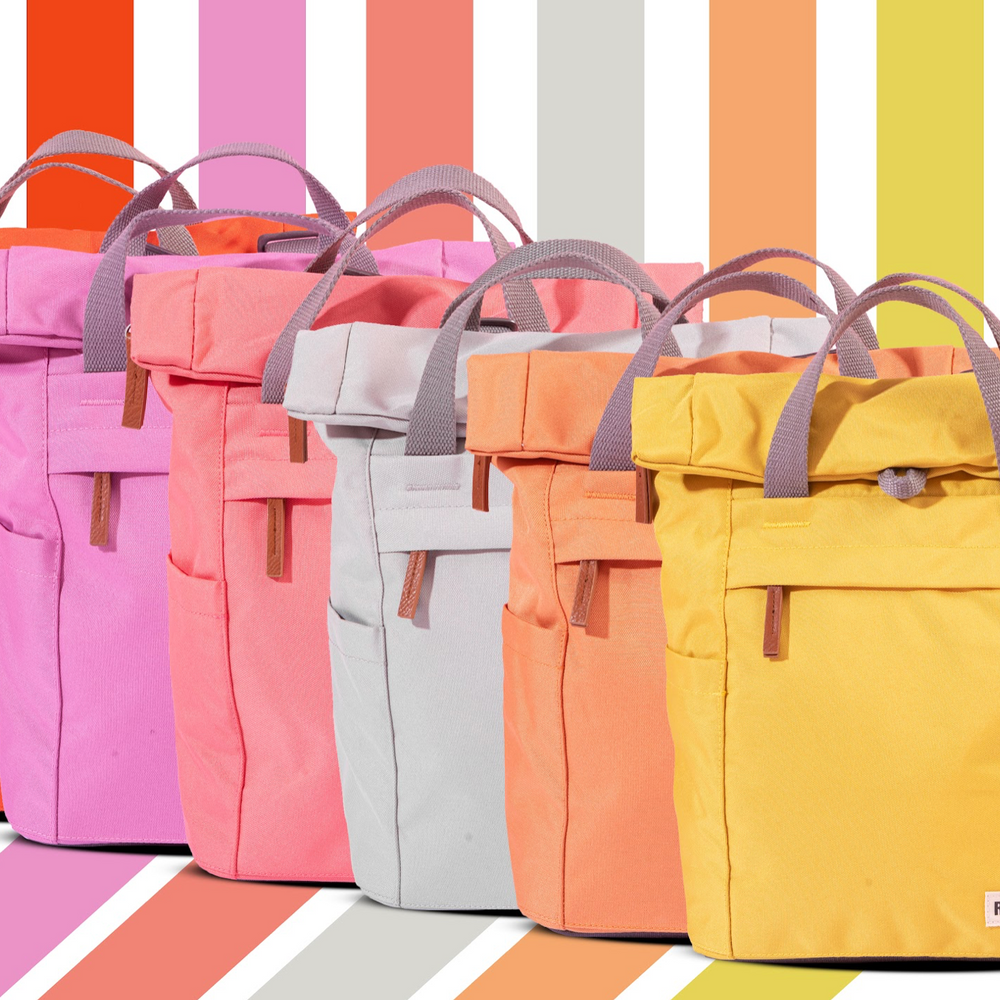 Roka London Finchley Sustainable Canvas Rucksack, Atomic Orange