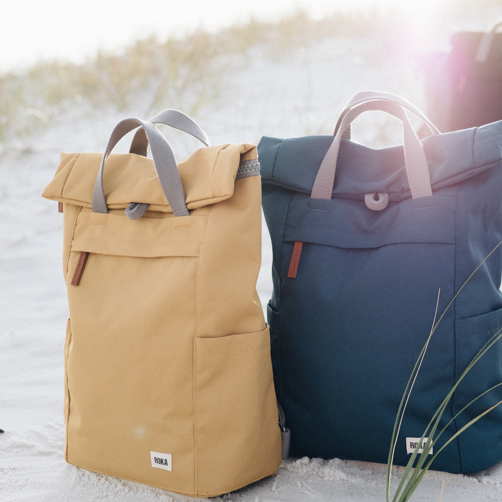 Roka London Finchley Sustainable Canvas Rucksack, Airforce