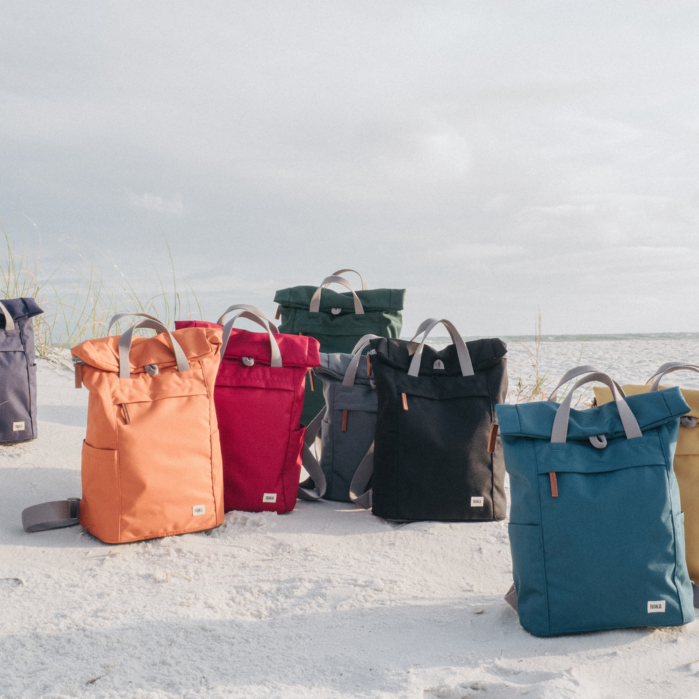 Roka London Finchley Sustainable Canvas Rucksack, Marine