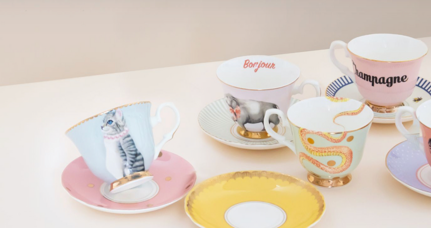 Yvonne Ellen Teacup & Saucer, Pussy Cat