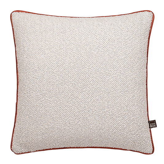 Scatter Box Leighton Textured Boucle Cushion,Ecru & Salmon