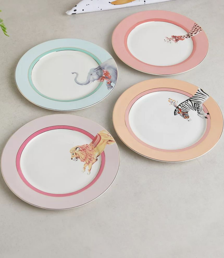 Yvonne Ellen Animal Dinner Plates,Set Of 4