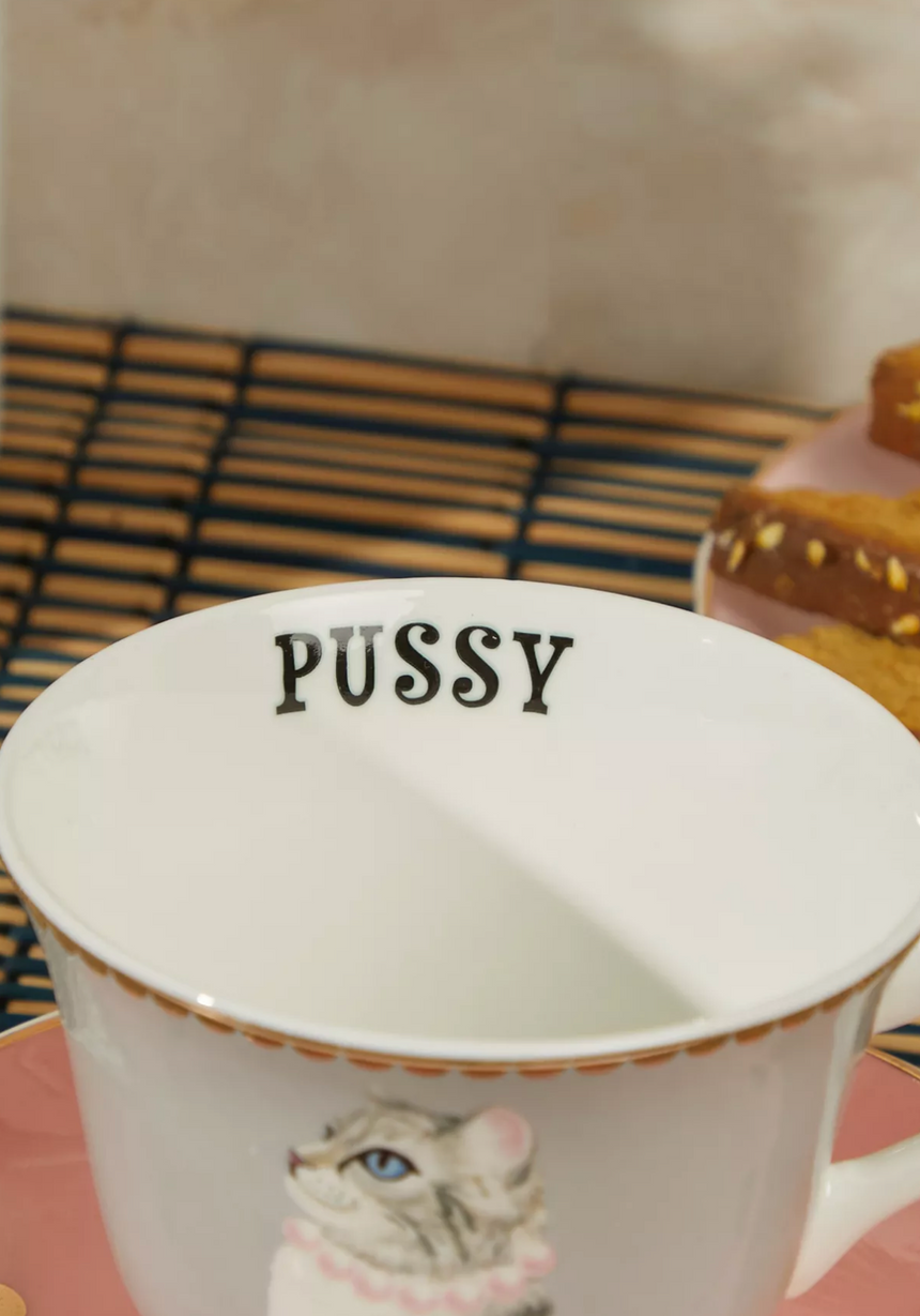 Yvonne Ellen Teacup & Saucer, Pussy Cat