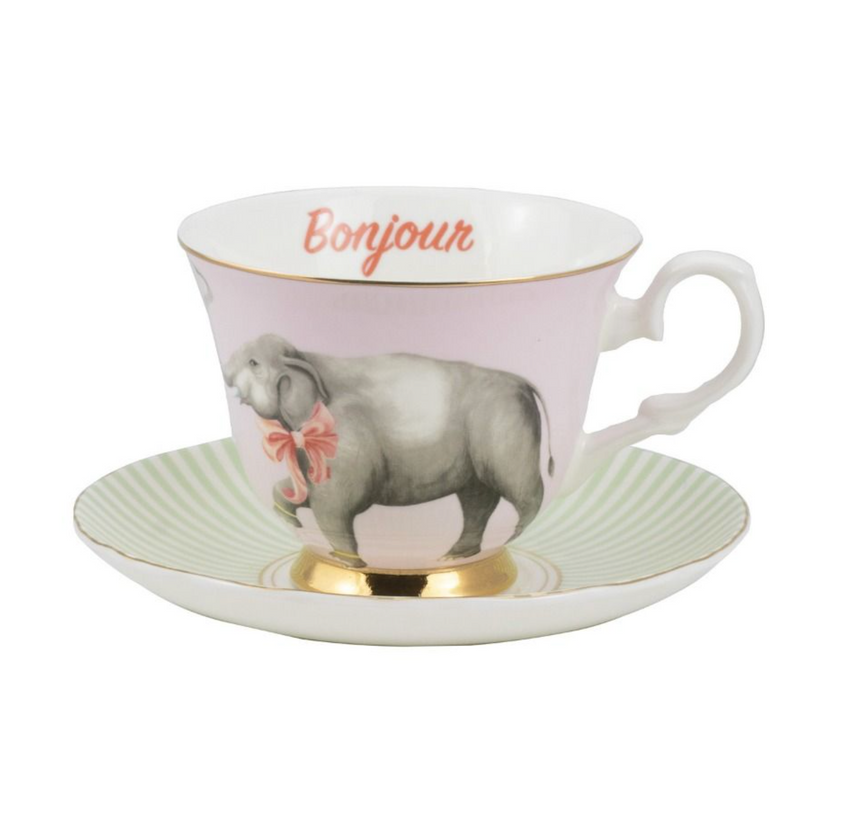 Yvonne Ellen Tea Cup & Saucer, Elephant