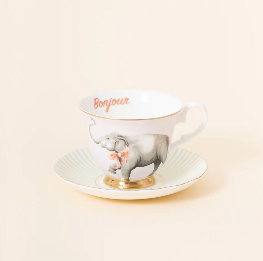 Yvonne Ellen Tea Cup & Saucer, Elephant