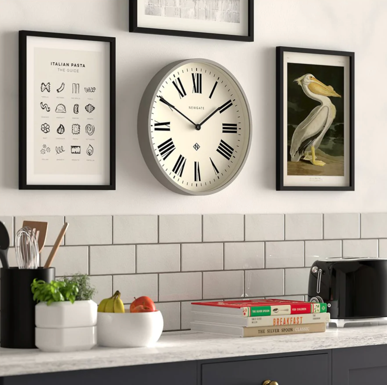 Newgate Number Three Italian Wall Clock, Grey – CHALK INTERIORS | LONDON