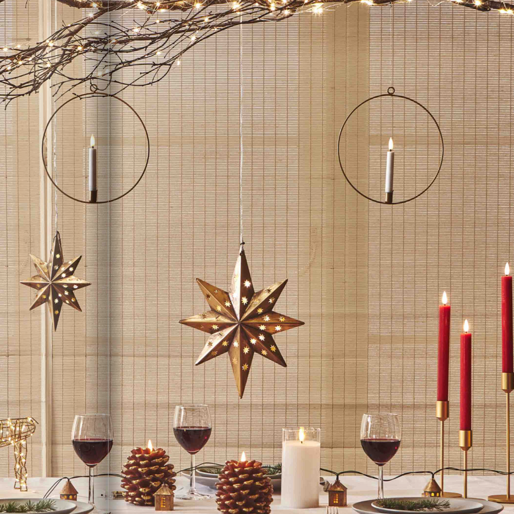 LED Pinecone Candle, Antique Gold