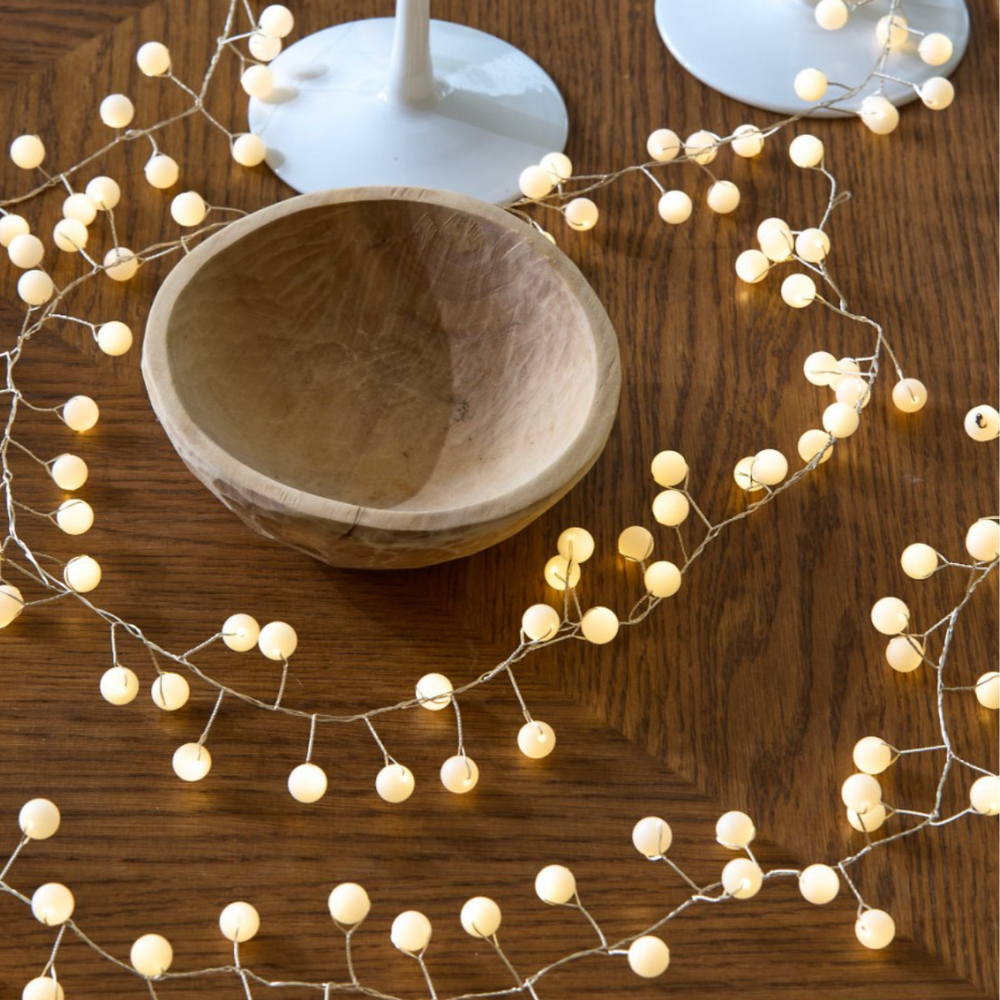 Snowberry LED Fairy Lights, White(Mains Powered)