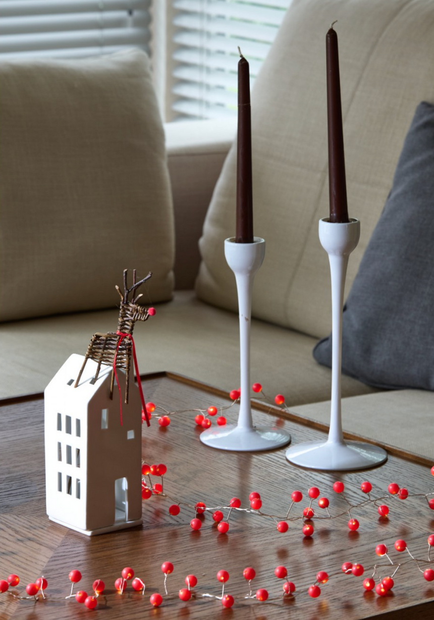 Snowberry LED Fairy Lights, Red (Mains Powered)