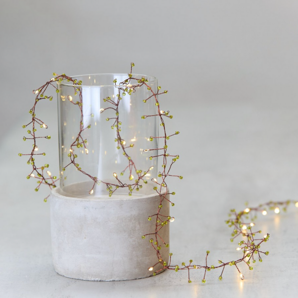 Jewel Cluster LED Fairy Lights,Green (Battery Operated)