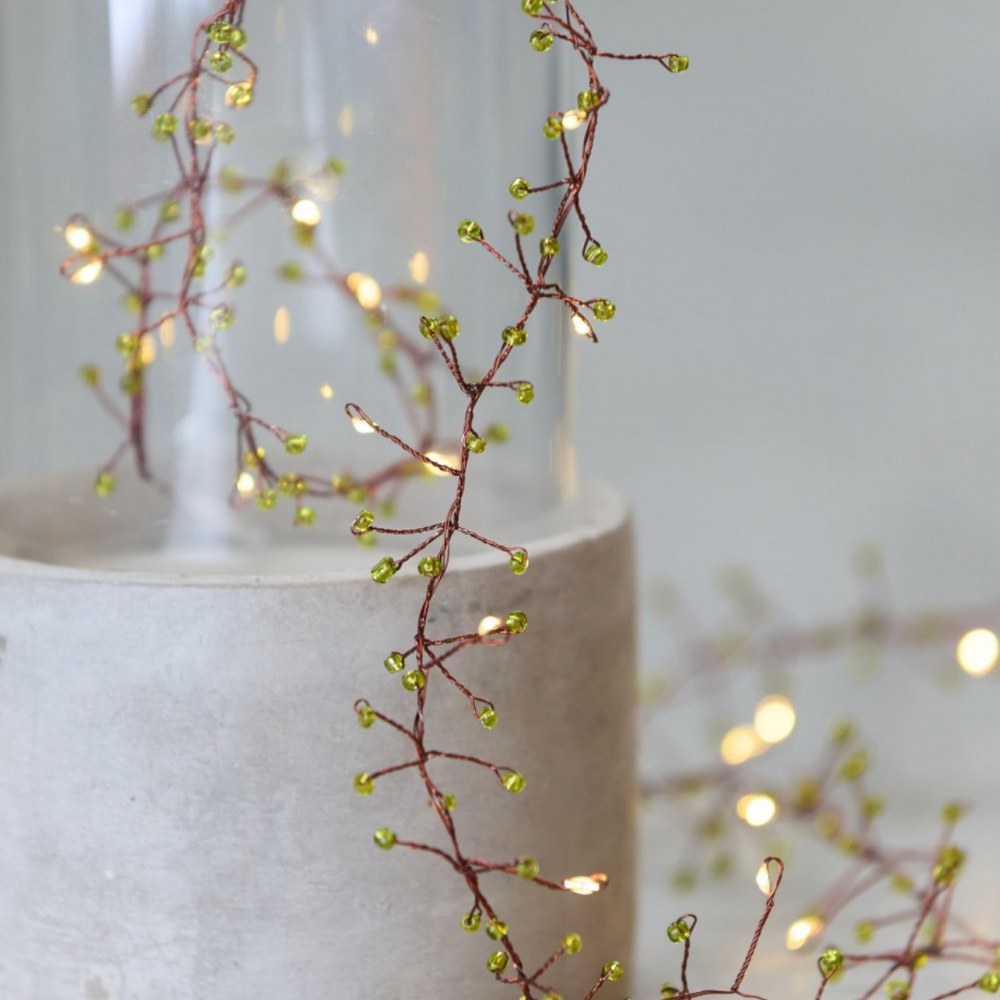 Jewel Cluster LED Fairy Lights,Green (Battery Operated)