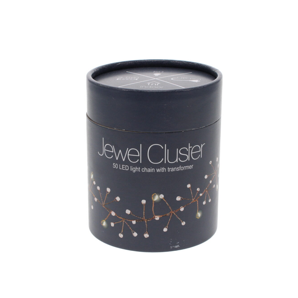 Jewel Cluster LED Fairy Lights,White (Battery Operated)