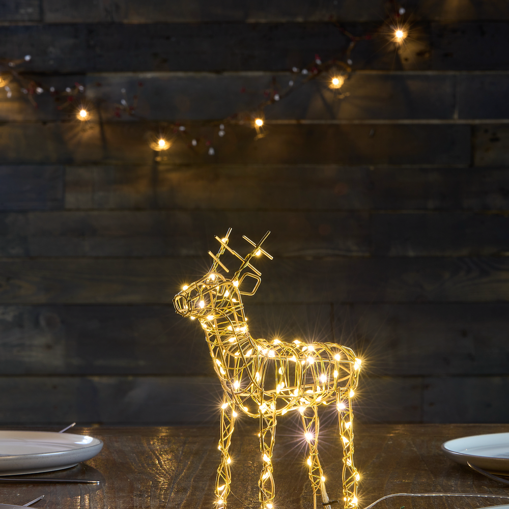 LED Table Top Wire Reindeer,Large(Battery Operated)
